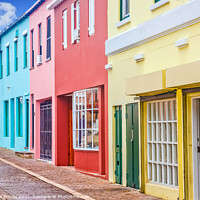 Buy canvas prints of Colorful Shops in Bermuda by Darryl Brooks