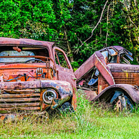 Buy canvas prints of Two Old Rusty Trucks by Darryl Brooks