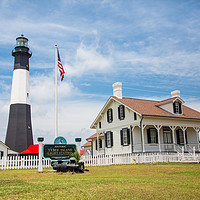 Buy canvas prints of American Flag by Tybee Lighthouse by Darryl Brooks