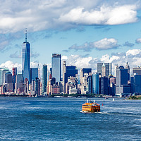 Buy canvas prints of Staten Island Ferry and Manhattan Skyline by Darryl Brooks