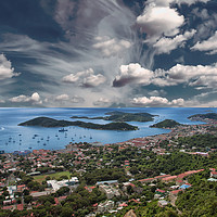 Buy canvas prints of St Thomas Bay from Mountains by Darryl Brooks