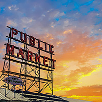 Buy canvas prints of Seattle Public Market by Darryl Brooks