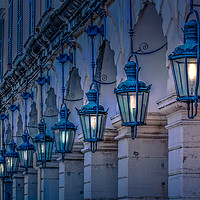 Buy canvas prints of Arches and Lamps in Greece by Darryl Brooks