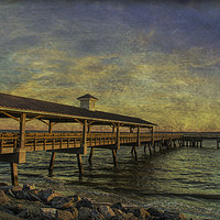 Buy canvas prints of Empty Pier at Sunrise by Darryl Brooks