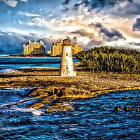 Buy canvas prints of Bahamas Lighthouse with Resort by Darryl Brooks