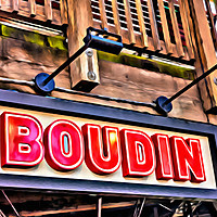 Buy canvas prints of Boudin Bakery Sign by Darryl Brooks