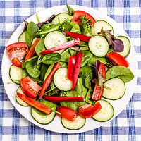 Buy canvas prints of Green Salad with Red Pepper by Darryl Brooks