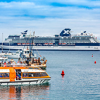 Buy canvas prints of LIfeboat and Celebrity Infinity by Darryl Brooks