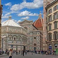 Buy canvas prints of Tourists at Il Duomo by Darryl Brooks