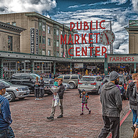 Buy canvas prints of Families at Pike Place Market by Darryl Brooks