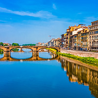Buy canvas prints of Bridge and Buildings on Arno River by Darryl Brooks