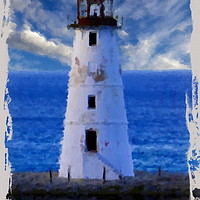 Buy canvas prints of Lighthouse on Narrow Land by Darryl Brooks
