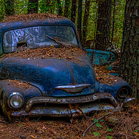 Buy canvas prints of Old Blue Chevy by Darryl Brooks