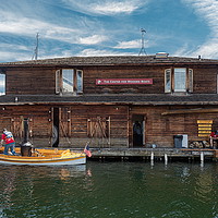 Buy canvas prints of Boathouse at the Center for Wooden Boats by Darryl Brooks