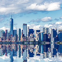 Buy canvas prints of Manhattan Skyline Reflected by Darryl Brooks
