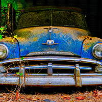 Buy canvas prints of Old Blue Plymouth by Darryl Brooks
