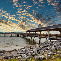 Buy canvas prints of St Simons Pier at Sunset by Darryl Brooks