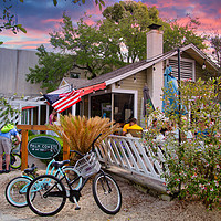 Buy canvas prints of Early Morning at Palm Coast Cafe by Darryl Brooks