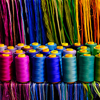 Buy canvas prints of Spools of Colorful Thread by Darryl Brooks
