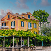 Buy canvas prints of Large Colorful Villa in Sorrento by Darryl Brooks