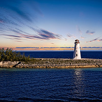 Buy canvas prints of Lighthouse at End of Point at Dusk by Darryl Brooks