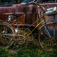 Buy canvas prints of Old Bike with Coke Cans by Darryl Brooks