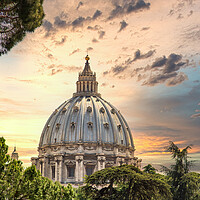 Buy canvas prints of Ornate Dome of Saint Peters at Dusk by Darryl Brooks