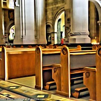 Buy canvas prints of Pews in Church by Darryl Brooks