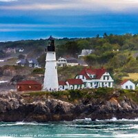 Buy canvas prints of Boat and Channel Marker b Portland Head by Darryl Brooks