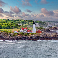 Buy canvas prints of Portland Head LIghthouse and Stormy Coast at Dusk by Darryl Brooks