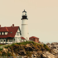 Buy canvas prints of Portland Head Lighthouse in Fog by Darryl Brooks