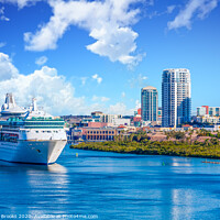 Buy canvas prints of Cruise Ship in Channel Near Tampa by Darryl Brooks
