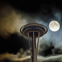 Buy canvas prints of Space Needle at Night by Darryl Brooks