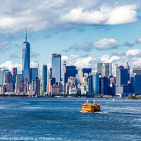 Buy canvas prints of Staten Island Ferry and Manhattan Skyline by Darryl Brooks