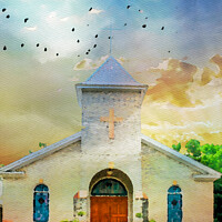 Buy canvas prints of Stone Church at Dawn by Darryl Brooks