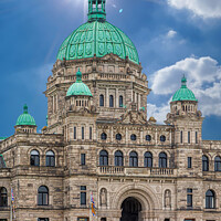 Buy canvas prints of Sun Behind Victoria Parliament by Darryl Brooks