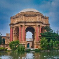 Buy canvas prints of The Palace of Fine Arts Painterly by Darryl Brooks