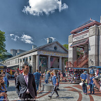 Buy canvas prints of Tourists at Quincy Market by Darryl Brooks