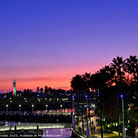Buy canvas prints of Twilight in Long Beach by Darryl Brooks