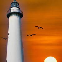 Buy canvas prints of Lighthouse and Sun by Darryl Brooks
