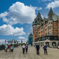 Buy canvas prints of Tourists on the Promenade in Quebec City by Darryl Brooks