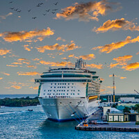 Buy canvas prints of Cruise Ship Tied to Dock by Darryl Brooks