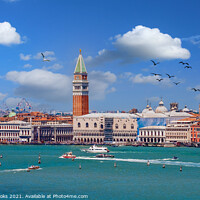 Buy canvas prints of Canal and St. Marks in Venice by Darryl Brooks