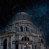 Buy canvas prints of Massive Viennese Church at Night by Darryl Brooks