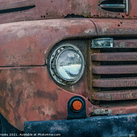 Buy canvas prints of Old Headlight and Grill by Darryl Brooks