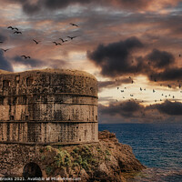 Buy canvas prints of Fortification in Dubrovnik by Darryl Brooks