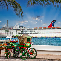 Buy canvas prints of Horse and Buggy by Luxury Cruise Ship by Darryl Brooks