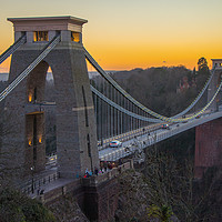 Buy canvas prints of Sunset over Clifton Suspension Bridge by Derek Hickey