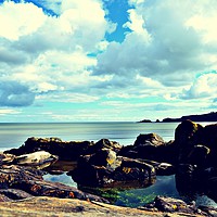 Buy canvas prints of Coppet Hall rockpool view  by kieran norman