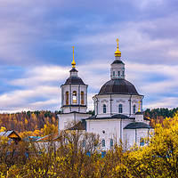 Buy canvas prints of Church in the colors of autumn by Dobrydnev Sergei